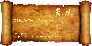 Ribár Alexia névjegykártya